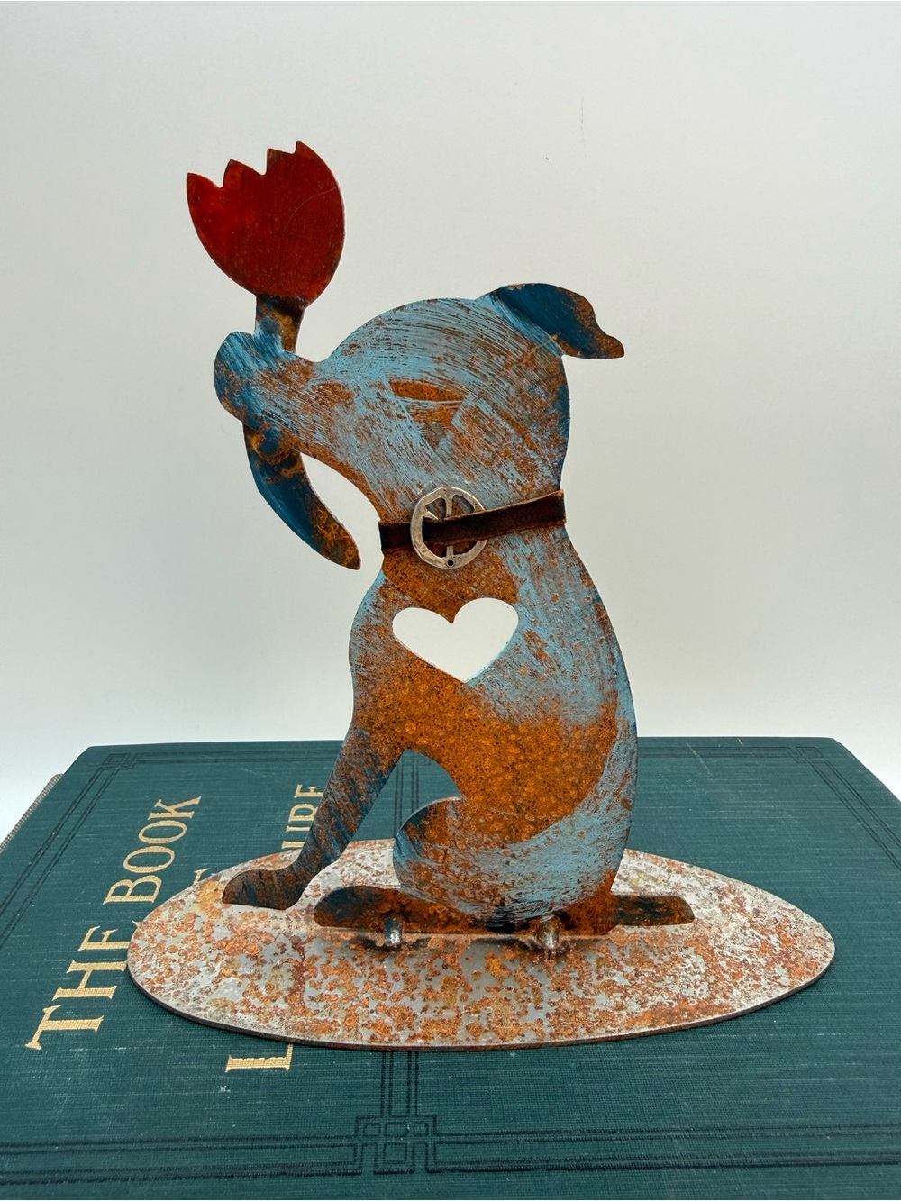 Jes Maharry & Patrick Henderson PEACE OFFERING POOCH Dog Metal Sculpture Signed
